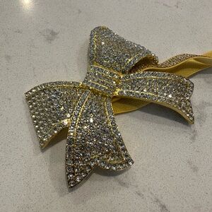 Tieks specialty gold rhinestone bow topper